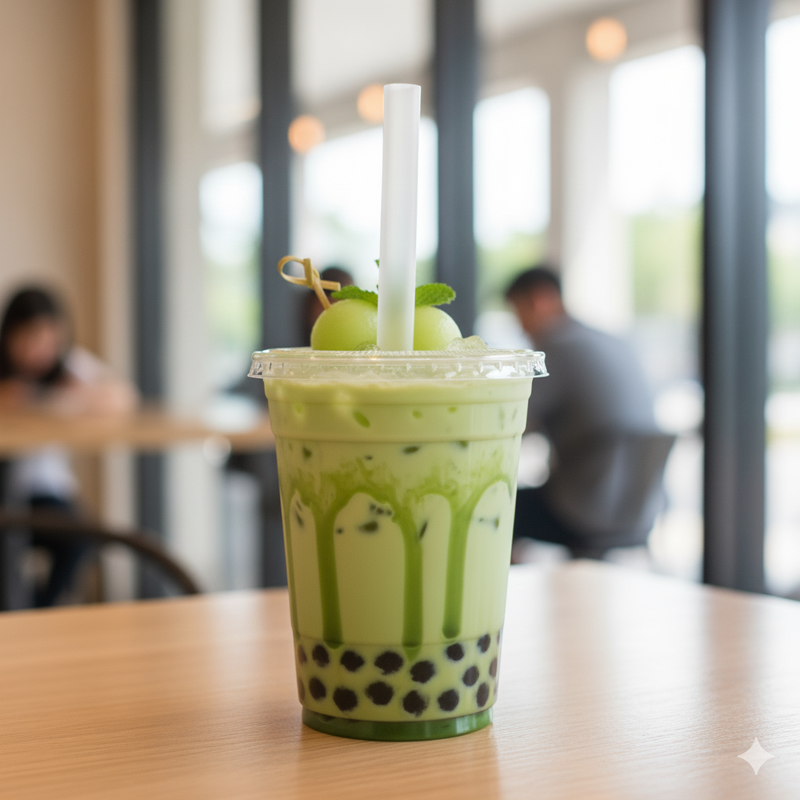 Honey Dew Melon Milk Tea